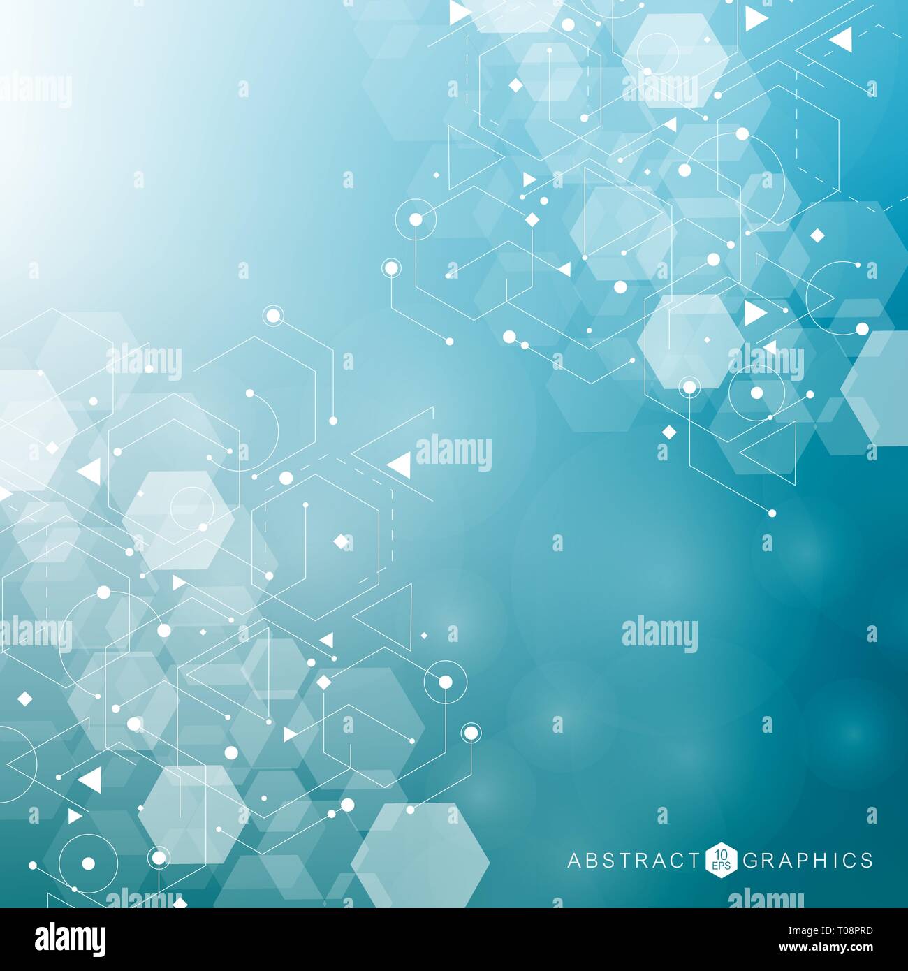 Esagonale sfondo astratto. Grande per la visualizzazione di dati. Rete globale di connessione. Medical, tecnologia, scienza dello sfondo. Illustrazione Vettoriale. Illustrazione Vettoriale