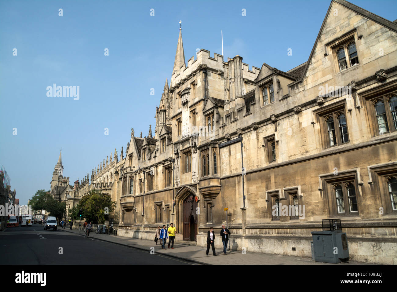 Tutte anima's College e università chiesa di Santa Maria Vergine nella High Street, Oxford, Oxfordshire, Gran Bretagna Foto Stock