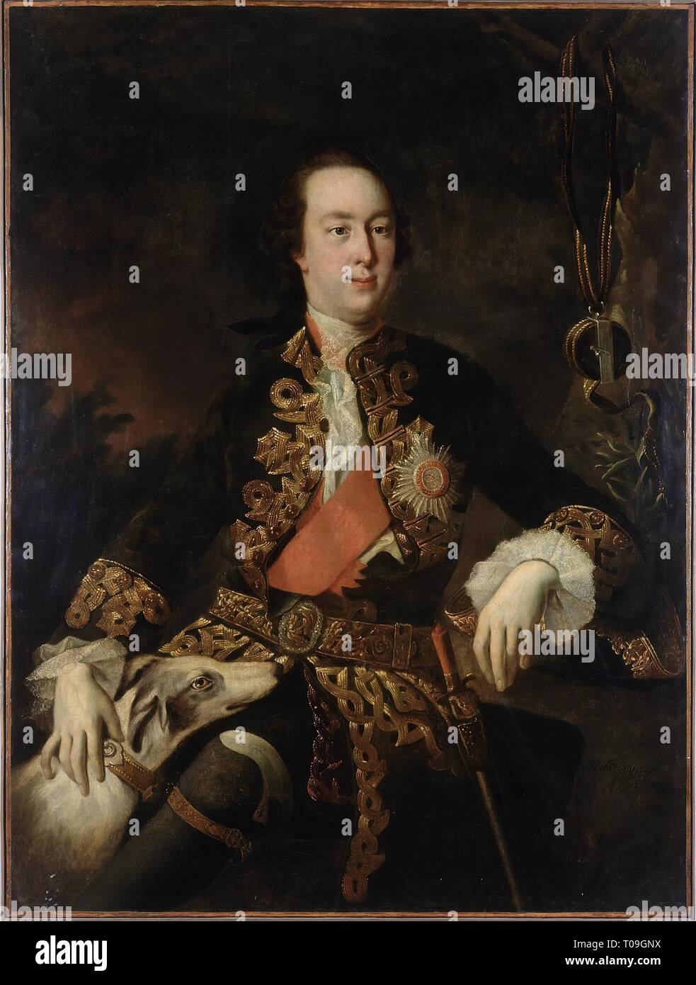 " Ritratto di P.B. Sheremetev'. Russia, 1753. Dimensioni: 135x103 cm. Museo: Membro Hermitage di San Pietroburgo. Autore: Ivan Argunov. Foto Stock