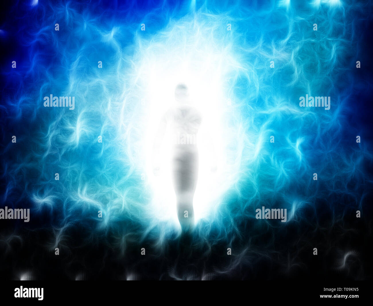 Spirito emergerà dalla luce. Anima o Aura Foto Stock