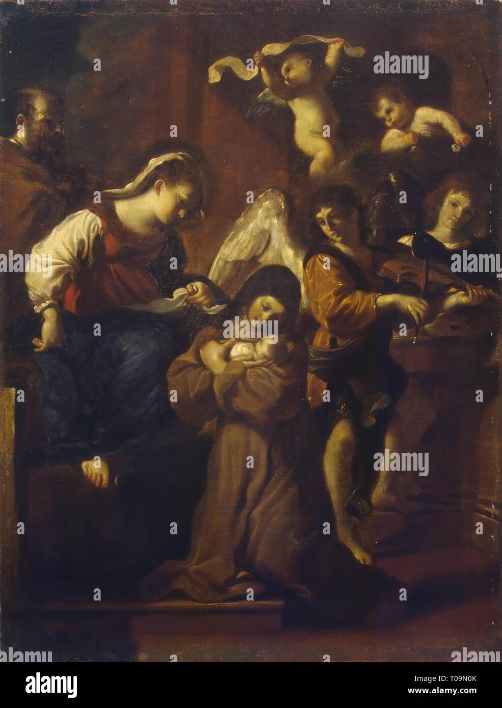 "Una visione di Santa Chiara". L'Italia, tra 1615 e 1621. Dimensioni: 50x37,5 cm. Museo: Membro Hermitage di San Pietroburgo. Autore: Guercino (Giovanni Francesco Barbieri). Foto Stock