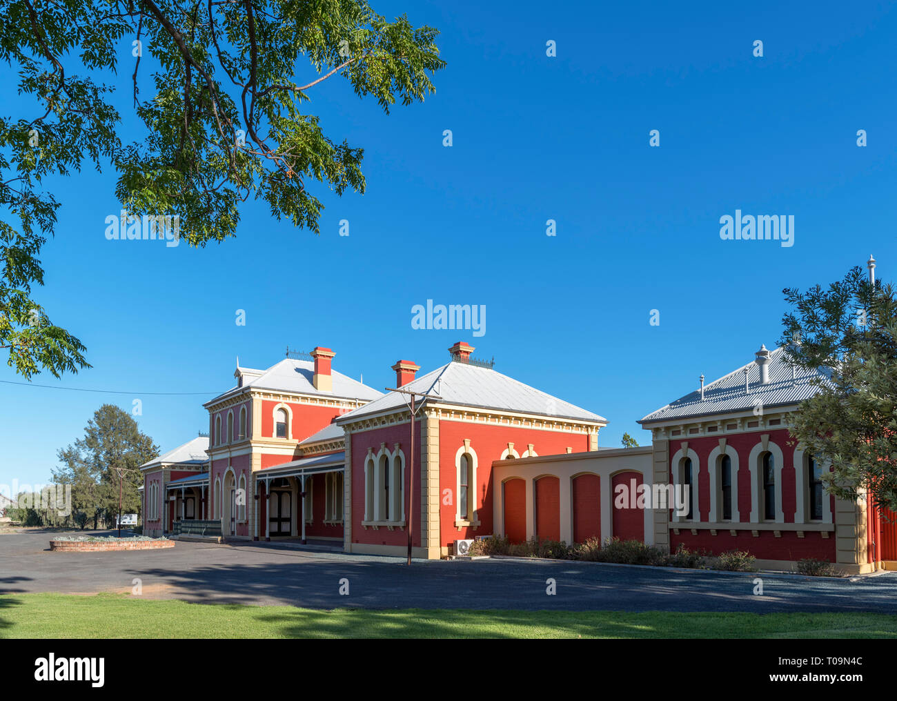 Fieno stazione ferroviaria, ora il Museo Dunera, fieno, Nuovo Galles del Sud, Australia Foto Stock