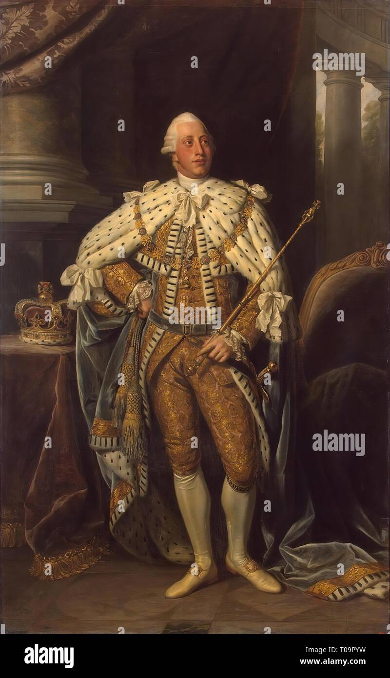 " Ritratto di George III". Gran Bretagna, 1773-1774. Dimensioni: 241x148,5 cm. Museo: Membro Hermitage di San Pietroburgo. Autore: Nathaniel Dance-Holland . Sir Nathaniel Dance. Foto Stock