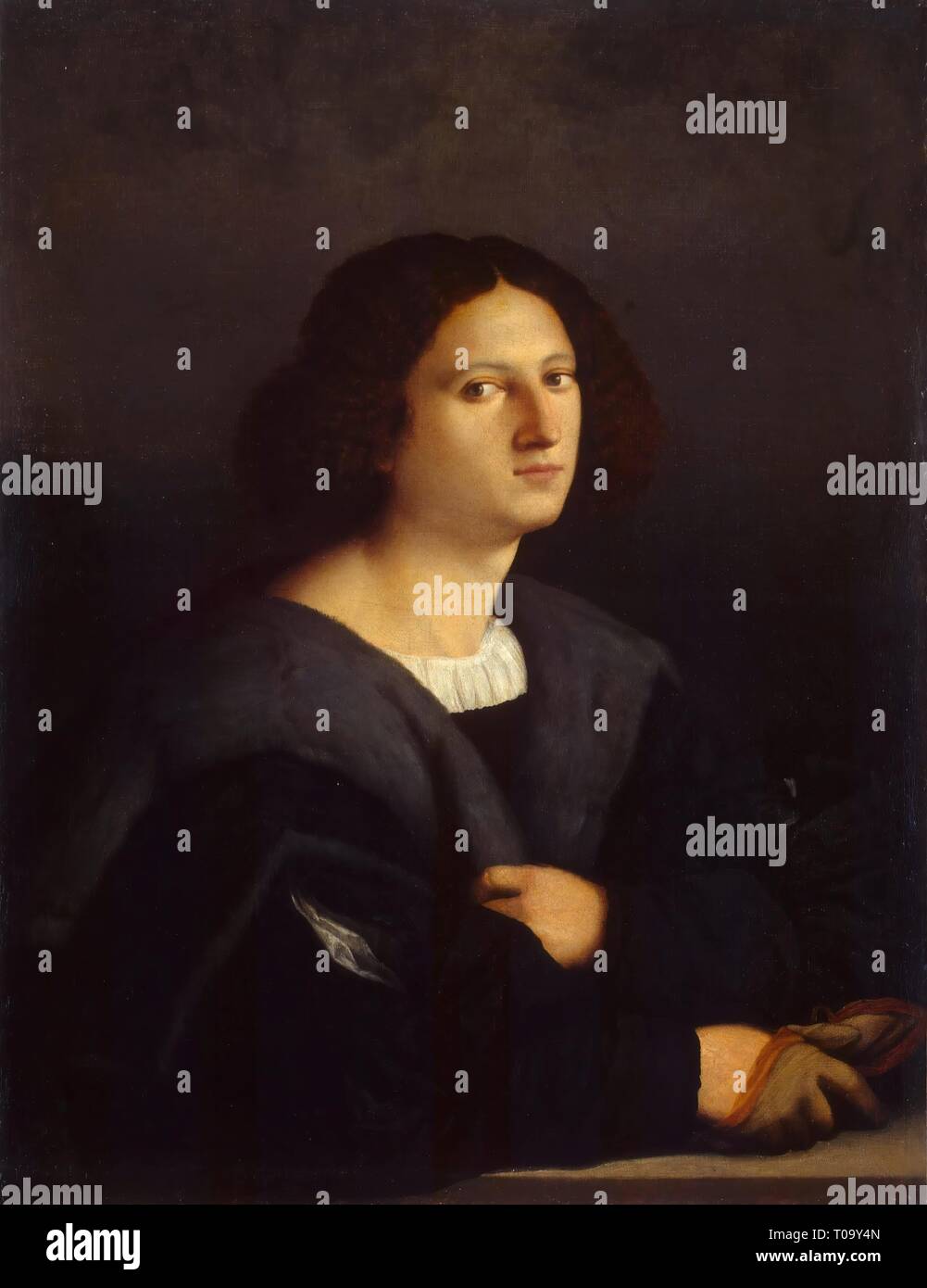 " Ritratto di un uomo". L'Italia, tra 1512 e 1515. Dimensioni: 93,5x72 cm. Museo: Membro Hermitage di San Pietroburgo. Autore: Palma, Jacopo, il vecchio (Jacopo Nigreti). PALMA IL VECCHIO (EIGENTL. JACOPO DE' NEGRETTI). Palma il Vecchio, Jacopo, il sambuco. Foto Stock