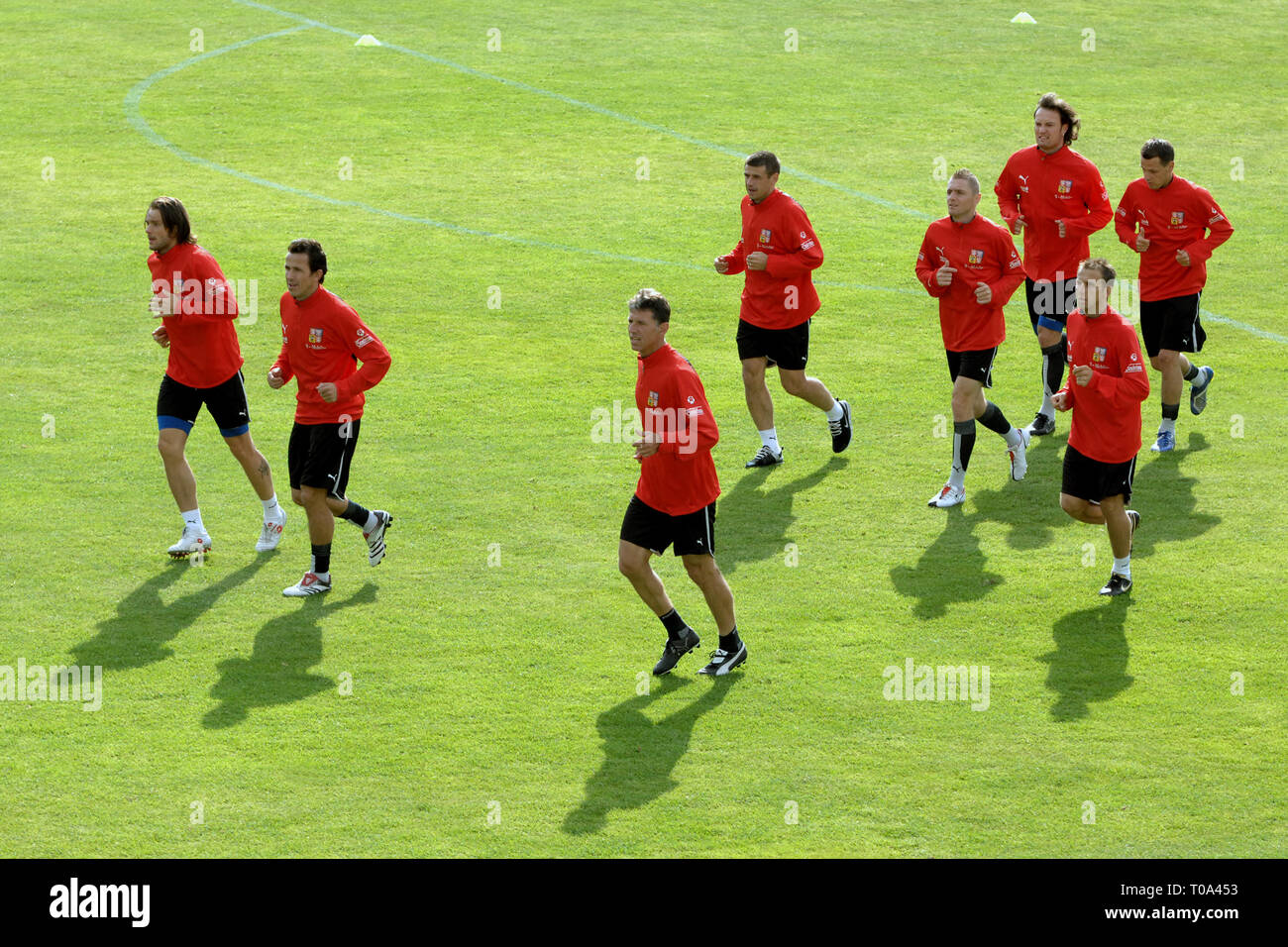 29 maggio 2007 - Jablonec nad Nisou, Repubblica Ceca - Czech National Soccer team sulla sessione di pratica in Jablonec nad Nisou, Repubblica Ceca su Martedì 29 Maggio, 2007. Repubblica ceca Calcio team dovrà affrontare il Galles in Euro 2008 match di qualificazione su Juni 2th. Le altre squadre nel gruppo G: Germania, Cipro, San Marino, Slovacchia. Foto Slavek Ruta (credito Immagine: © Slavek Ruta/ZUMA filo) Foto Stock