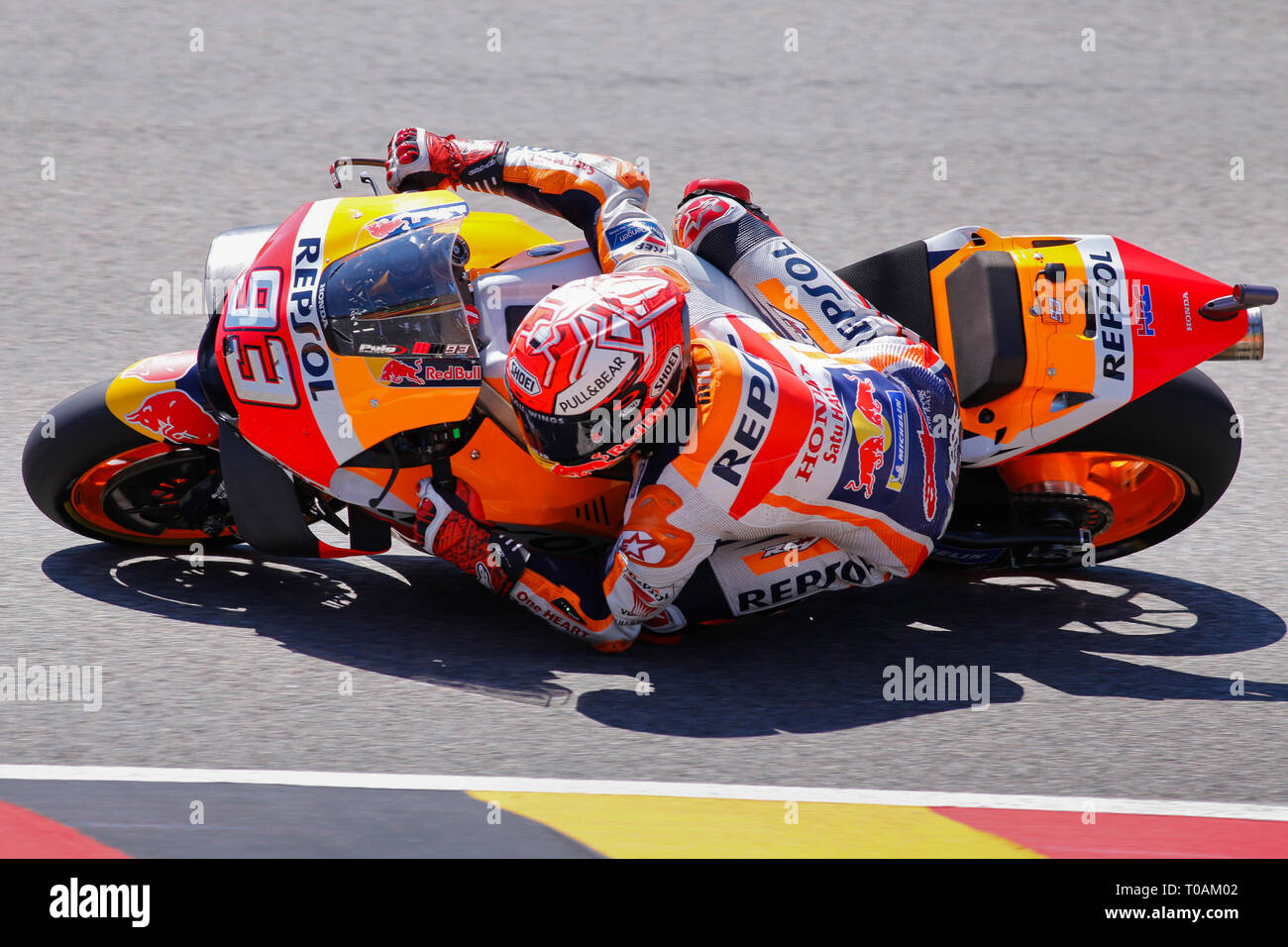 Marc Marquez (SPA) del Team Repsol Honda, il Campionato del Mondo MotoGP 2018, Pramac Motorrad Grand Prix Deutschland, Sachsenring, in Germania, 14.07.2018 Foto Stock