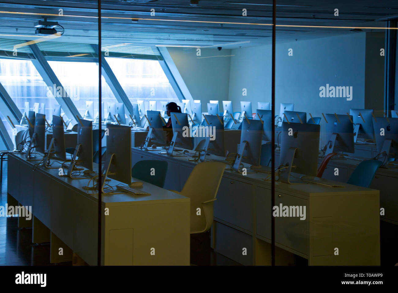 Università Politecnica di Hong Kong - Hong Kong - Sala computer Foto Stock