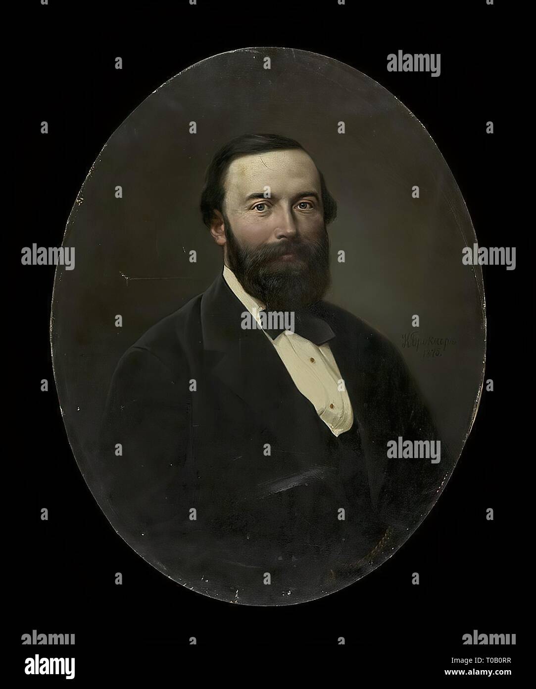 " Ritratto di un mercante'. Russia, 1875. Dimensioni: 80x63 cm. Museo: Membro Hermitage di San Pietroburgo. Autore: Konstantin Brockner. Foto Stock