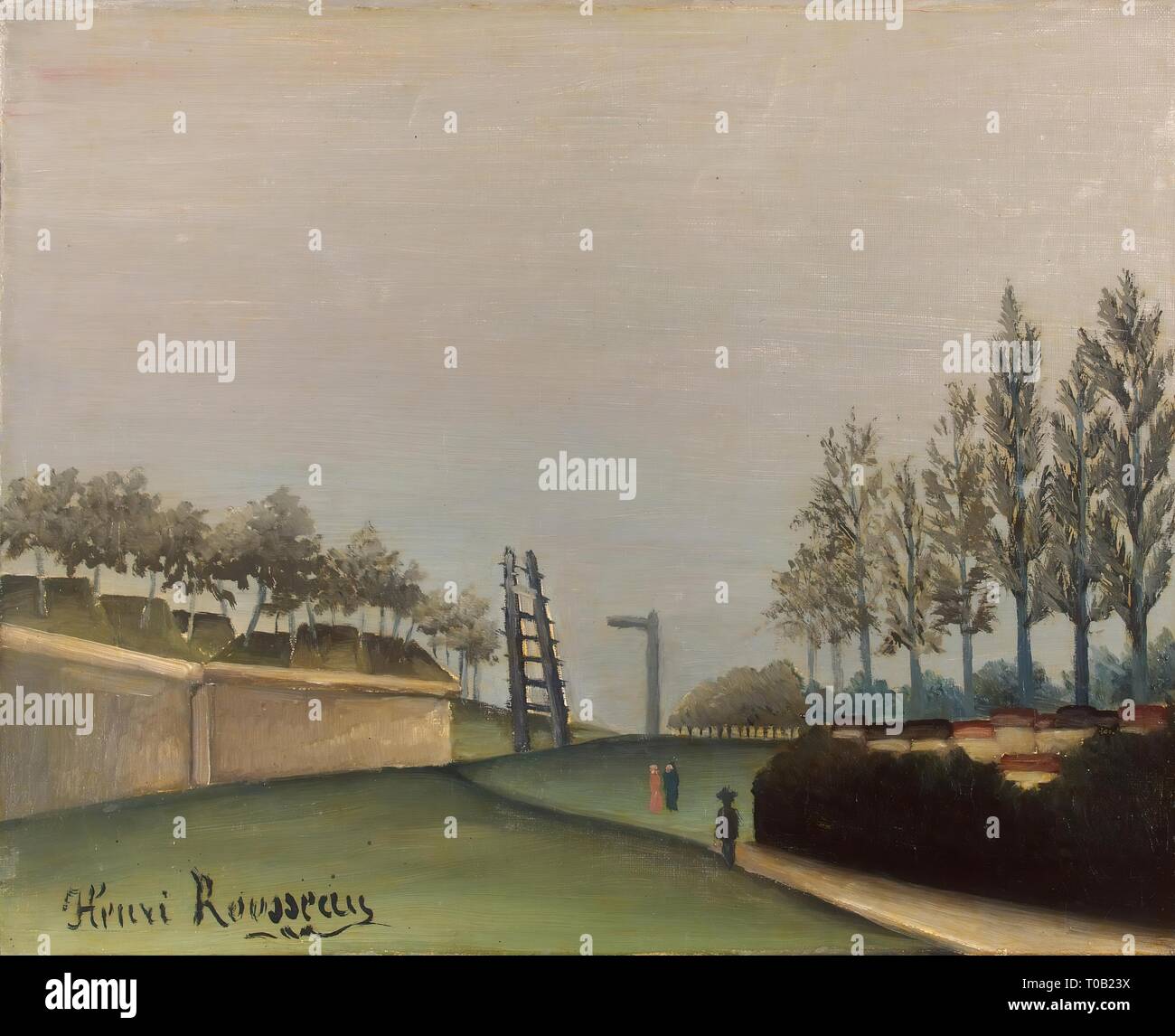 'Vista delle fortificazioni a sinistra del cancello di Vanves'. Francia, 1909. Dimensioni: 31x41 cm. Museo: Membro Hermitage di San Pietroburgo. Autore: Henri Rousseau . Henri Julien Félix Rousseau. Foto Stock