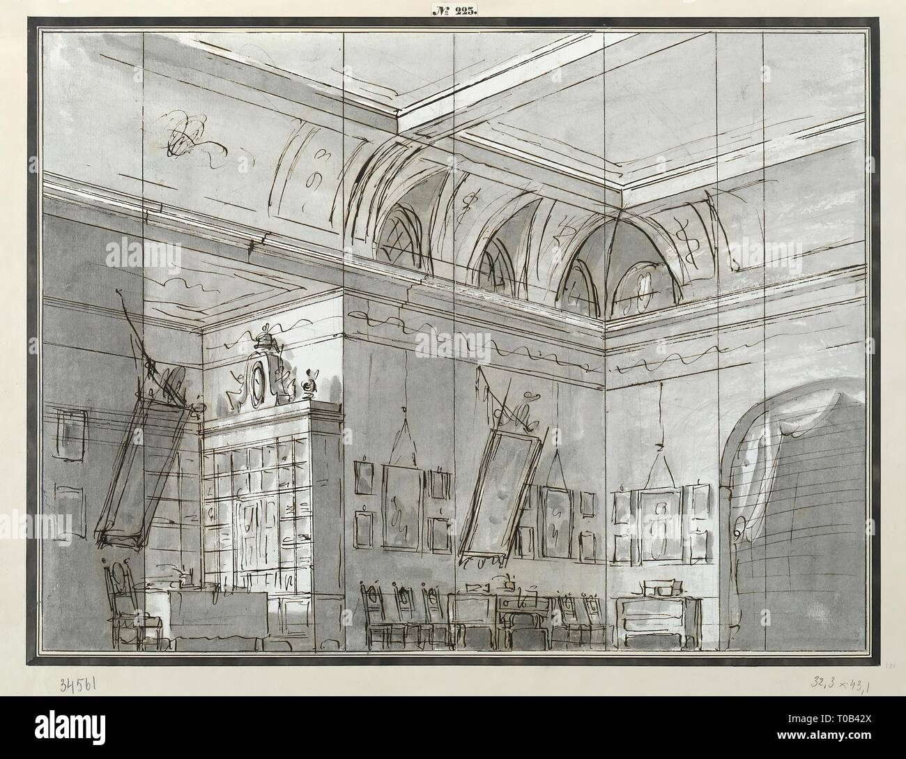 "Interno". Italia-russia, XVIII secolo. Dimensioni: 32,8x44 cm. Museo: Membro Hermitage di San Pietroburgo. Autore: PIETRO DI GOTTARDO Gonzaga. Foto Stock