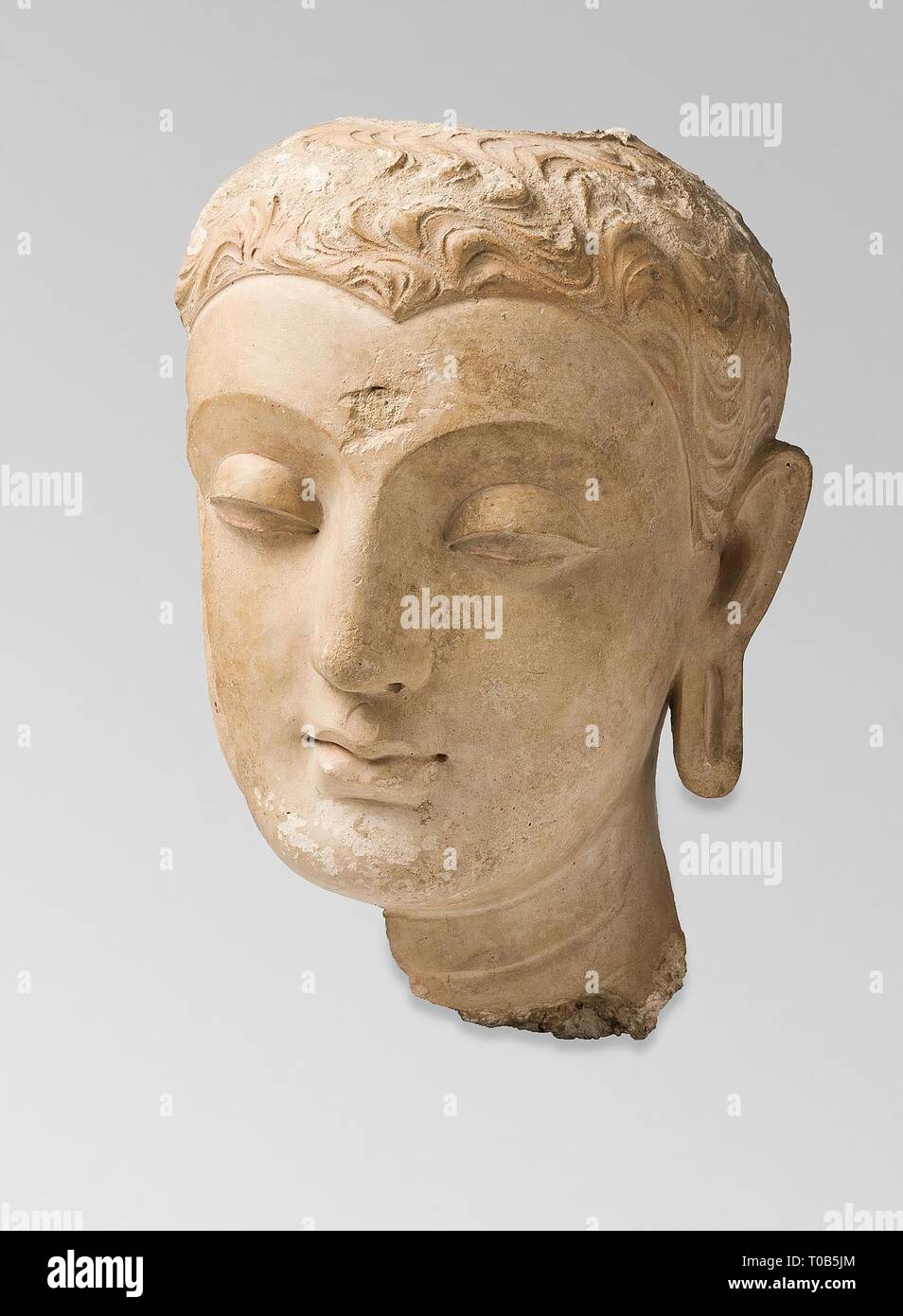 " Testa di Buddha'. Afghanistan, Hadda, III - IV secolo. Dimensioni: 27 x 20 cm. Museo: Membro Hermitage di San Pietroburgo. Foto Stock