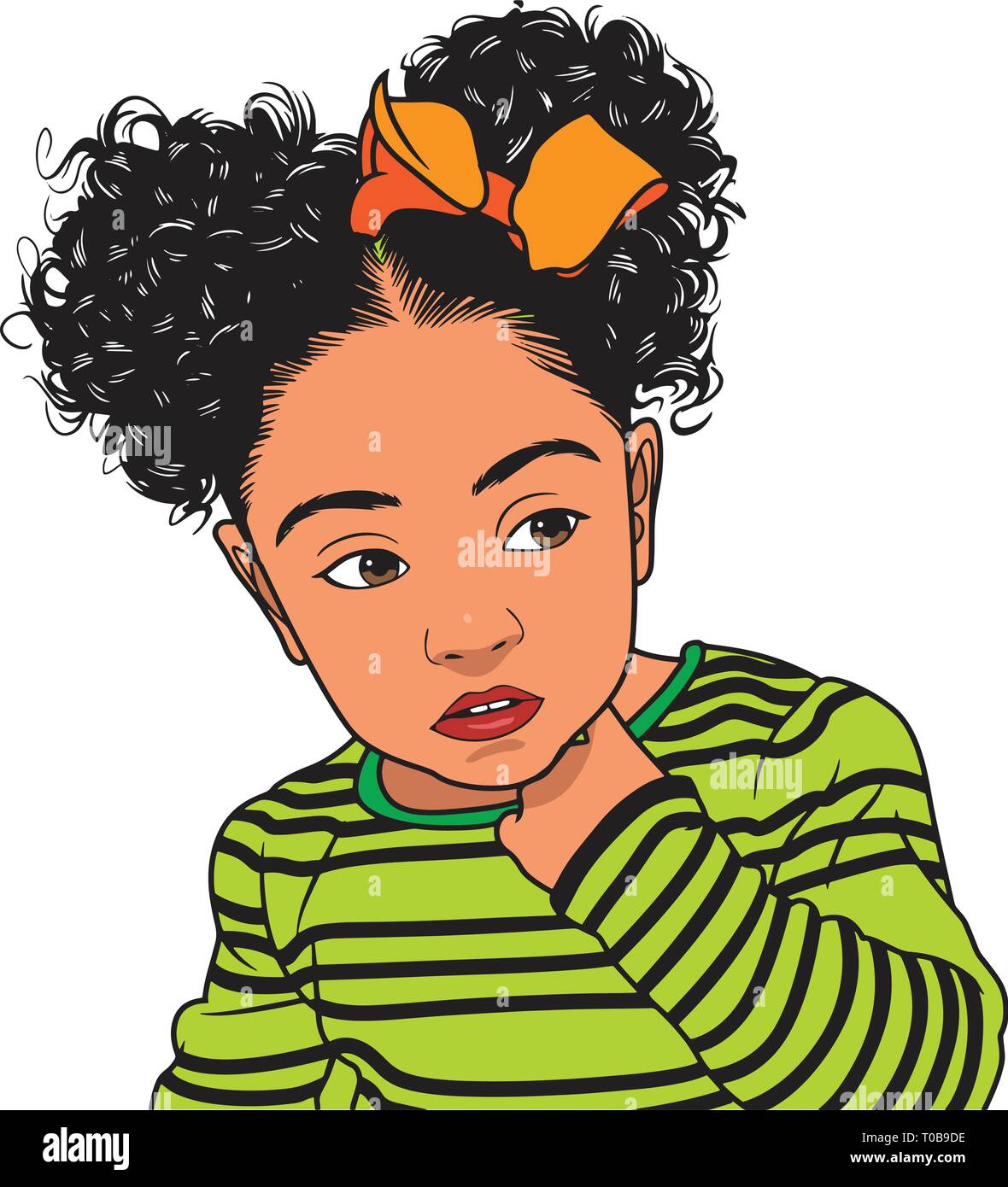 Carino Baby girl Boy Kids Fashion modello Outfit carino innocenza libertà felicità ingenuo di pesca sorridente Illustrazione Vettoriale