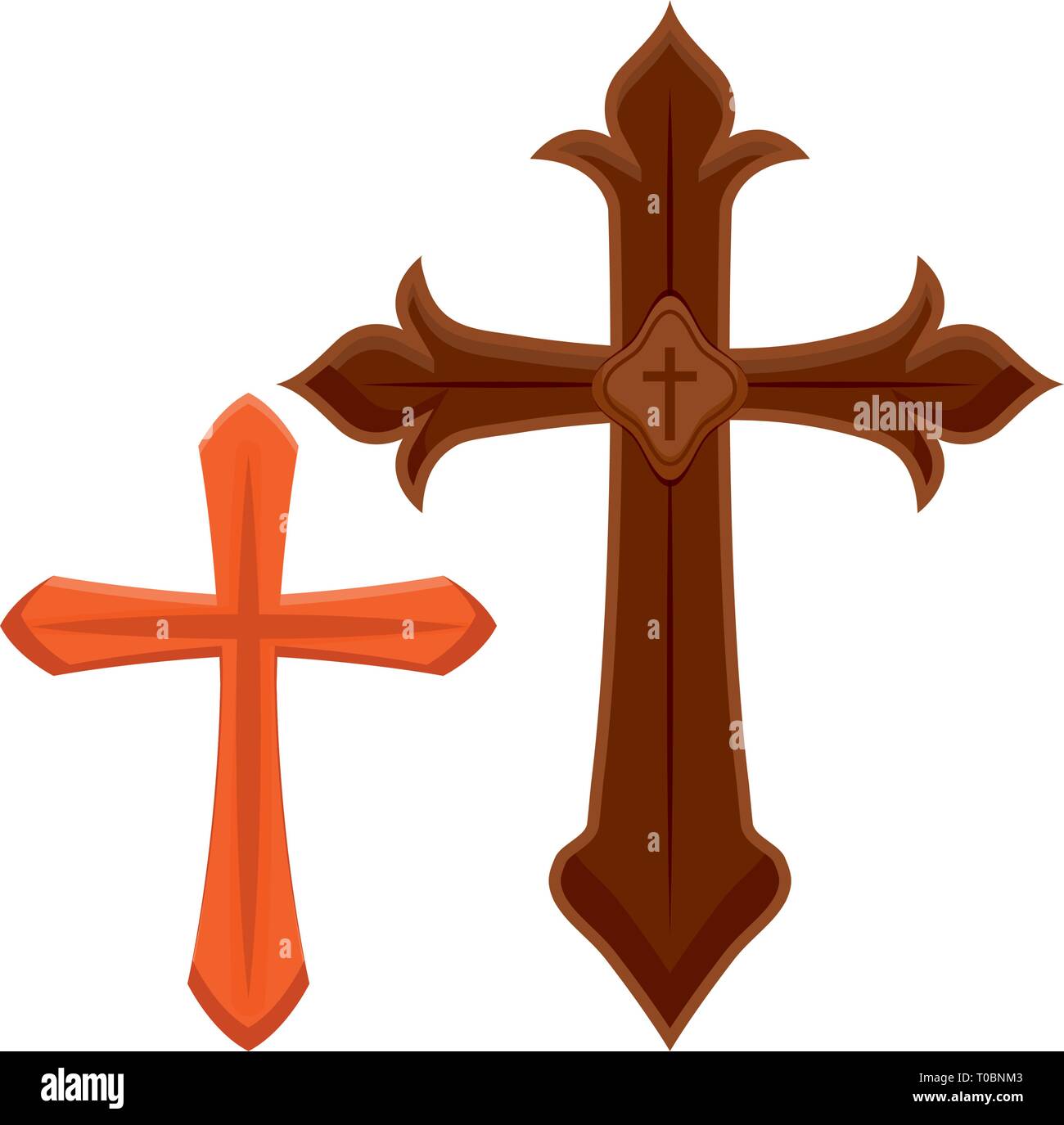 Serie di croci cattolici illustrazione vettoriale design Illustrazione Vettoriale