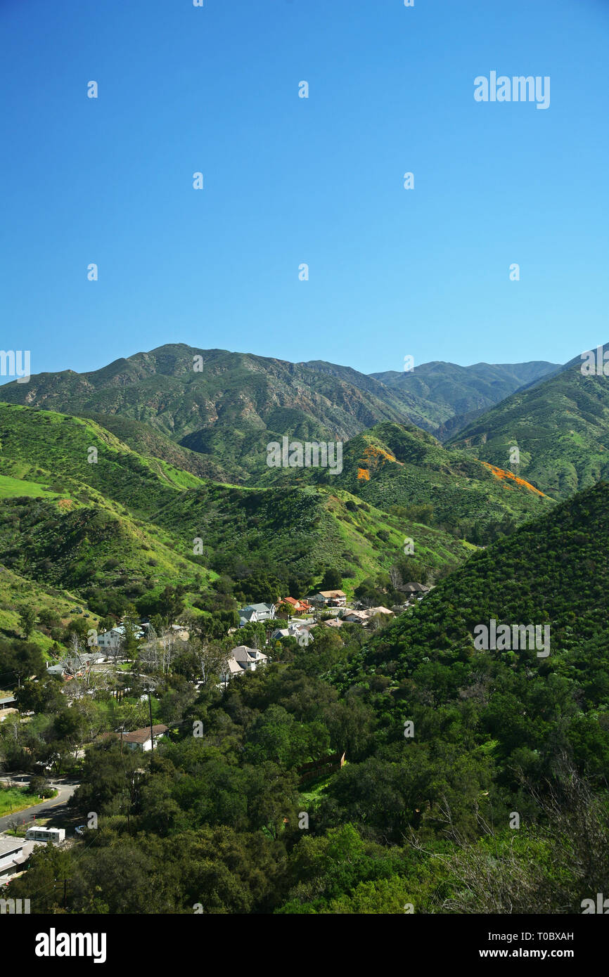 Vista del Canyon Modjeska, California Foto Stock