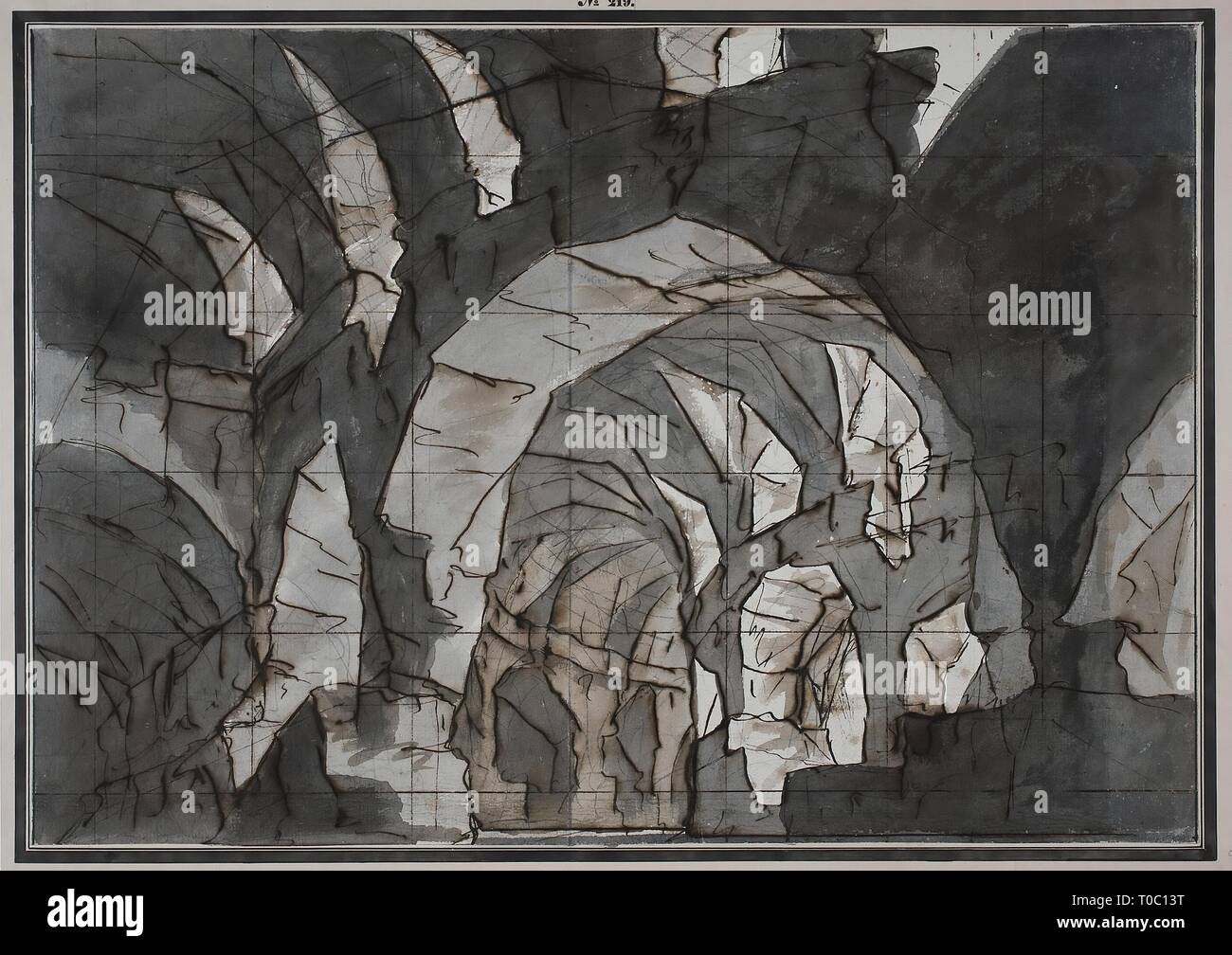 "Grotta vista'. L'Italia, tra il 1770 e il 1831. Dimensioni: 32,5x47 cm. Museo: Membro Hermitage di San Pietroburgo. Autore: PIETRO DI GOTTARDO Gonzaga. Foto Stock