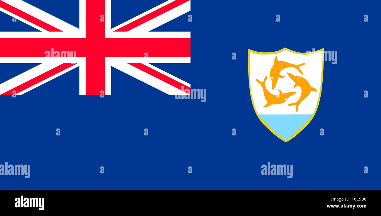 Bandiera del British Overseas territorio Anguilla. Foto Stock