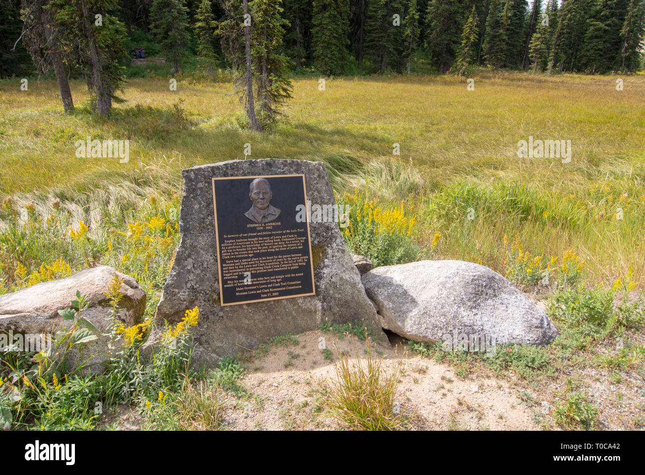 Il Lolo Pass Visitor Center, sul confine di Idaho e Montana, è una bella e storica area di riposo che fornisce varie informazioni per i viaggiatori. Foto Stock