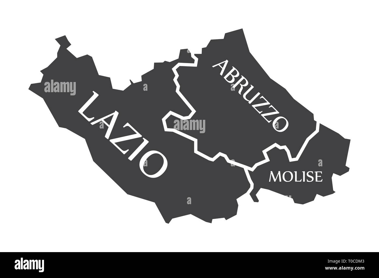 Lazio - Abruzzo - Regione Molise mappa Italia Illustrazione Vettoriale