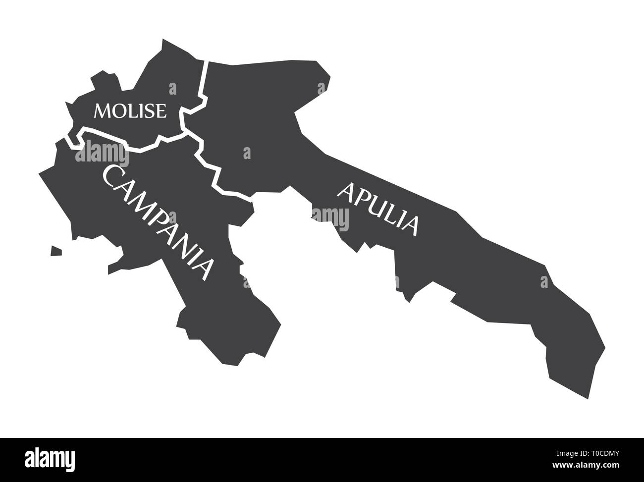 Molise - Campania - Puglia regione mappa Italia Illustrazione Vettoriale