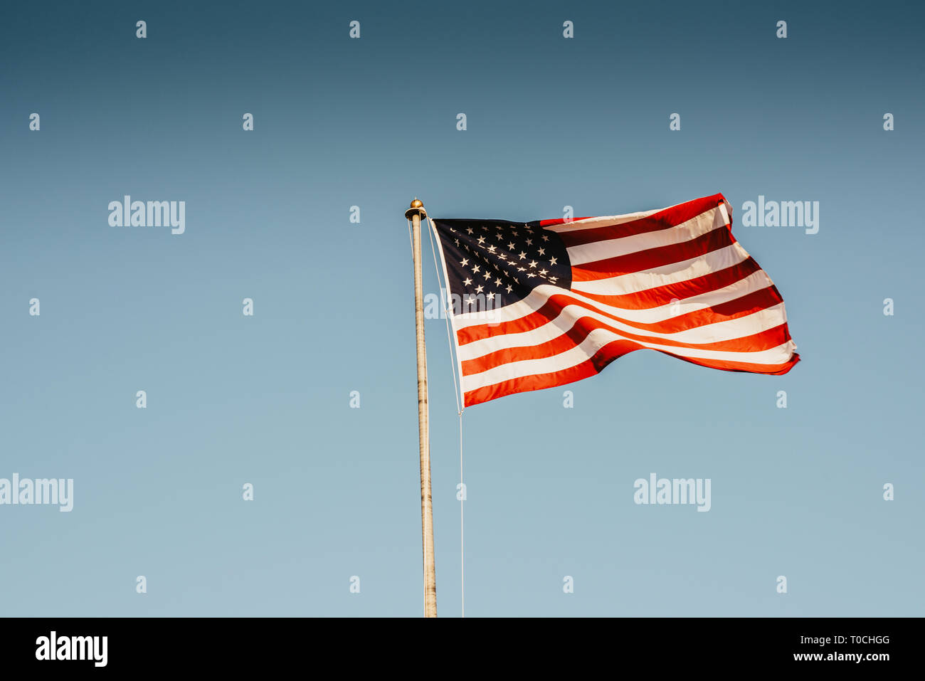 Bandiera degli Stati Uniti d'America, in California. Foto Stock