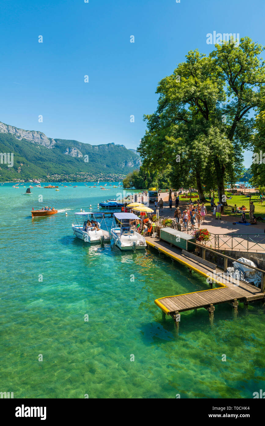 Annecy (sud-est della Francia): vista sul lago di Annecy Foto Stock