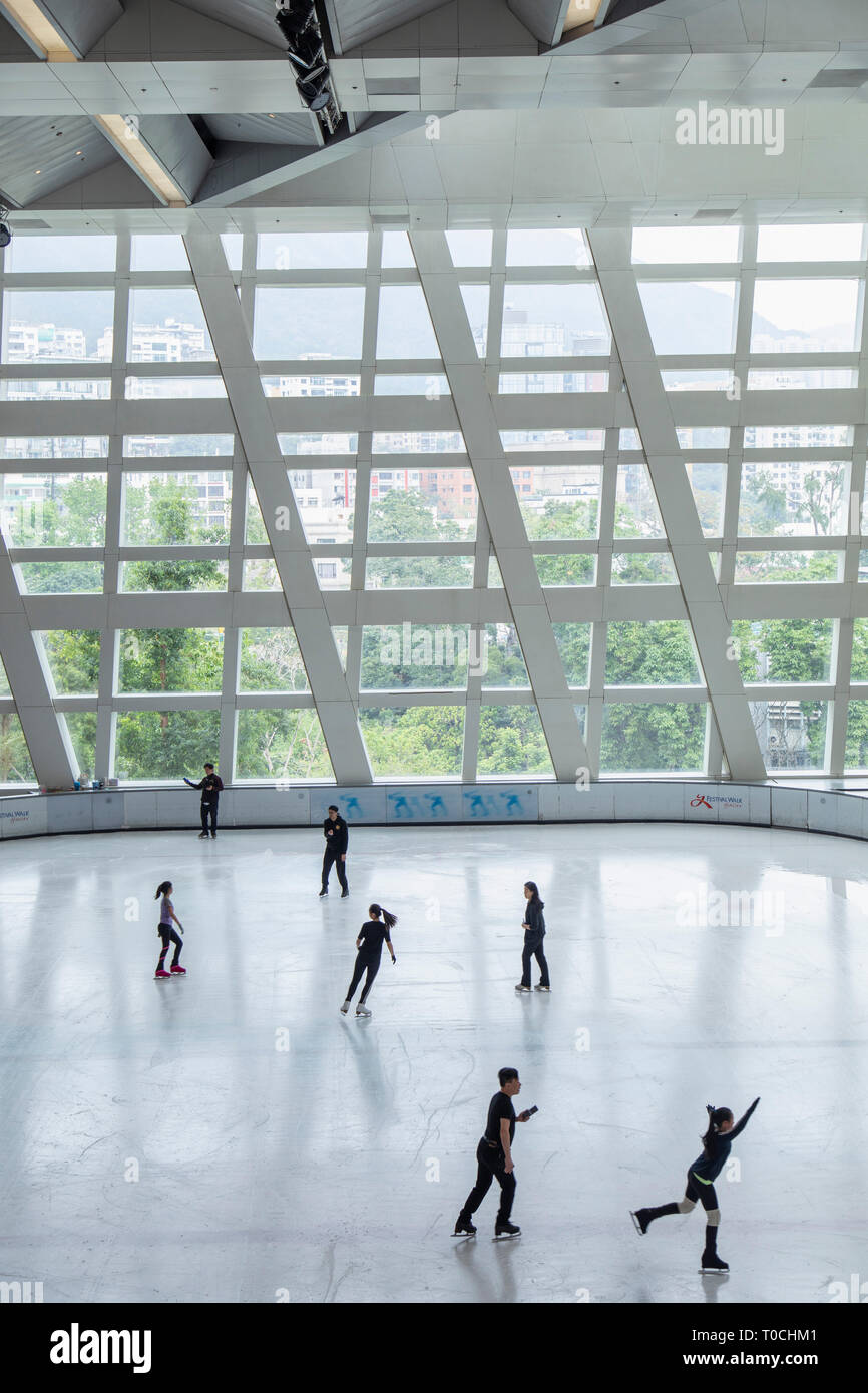 Glacier Ice Rink di Festival a piedi, Kowloon Tong, Kowloon, Hong Kong Foto Stock