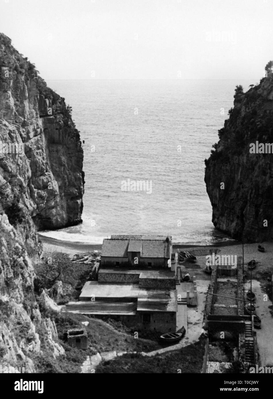 Marina di Praia, Praiano, campania, Italia 1940 Foto Stock