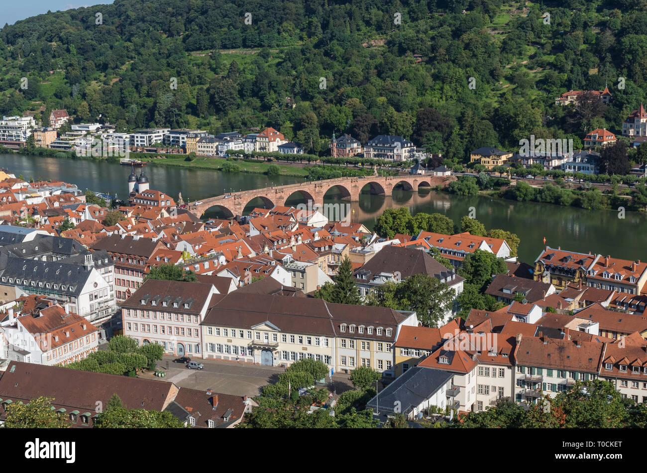 Heidelberg, Germania - una città universitaria e una popolare destinazione turistica, Heidelberg è una città bellissima che visualizza uno stile barocco Città Vecchia Foto Stock