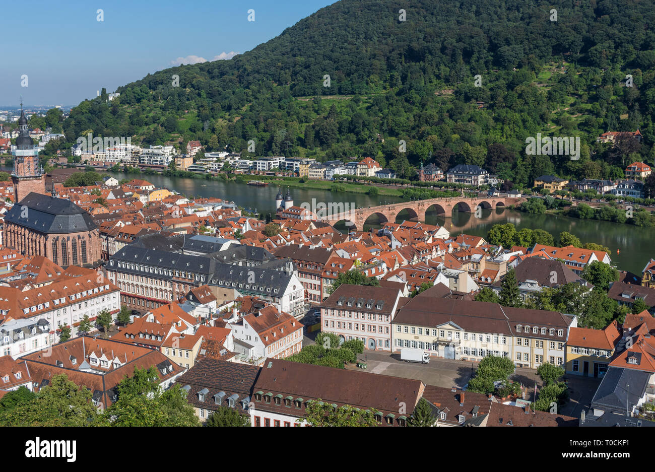 Heidelberg, Germania - una città universitaria e una popolare destinazione turistica, Heidelberg è una città bellissima che visualizza uno stile barocco Città Vecchia Foto Stock