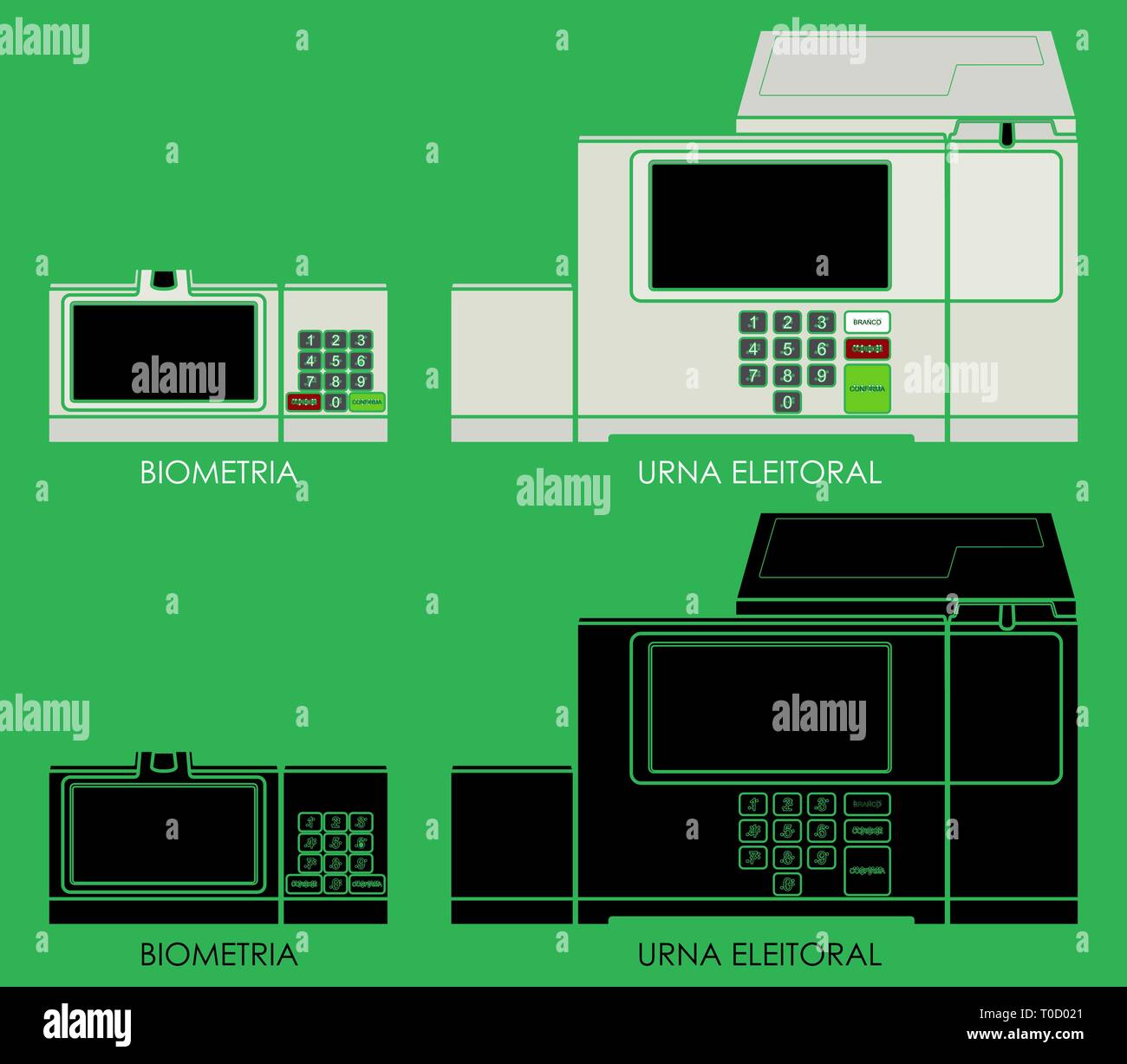 Nuovo scrutinio elettorale box. Senza contorno e riempimento nero. Illustrazione Vettoriale