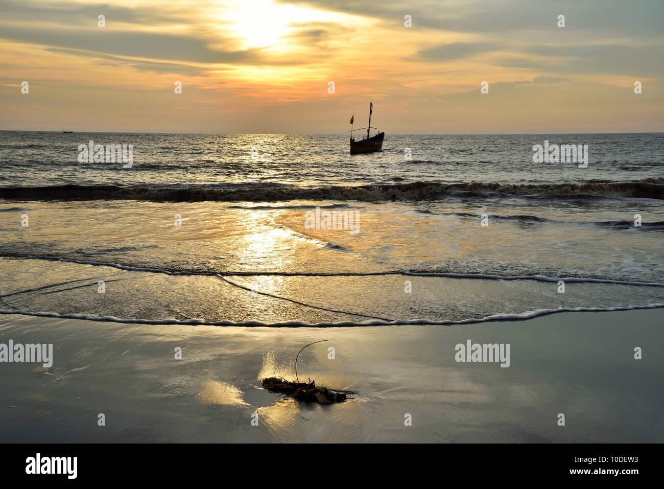 Surwada Beach, Valsad, Gujarat, India, Asia Foto Stock