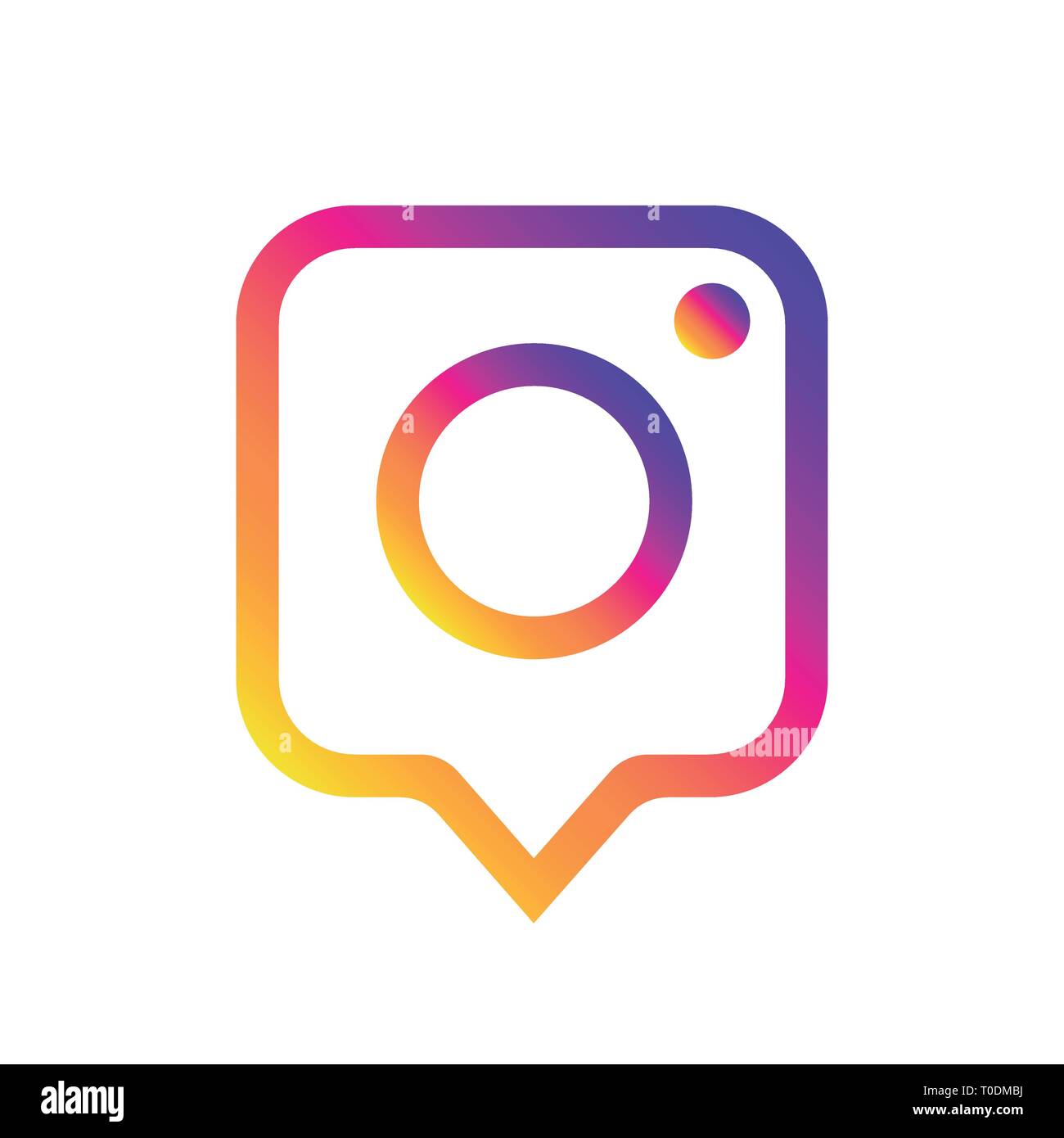 Foto icona della fotocamera come social media Notifica nella finestra di messaggio con il gradiente dello sfondo. Social media icona Foto. Elemento di rete sociale, web ui Illustrazione Vettoriale