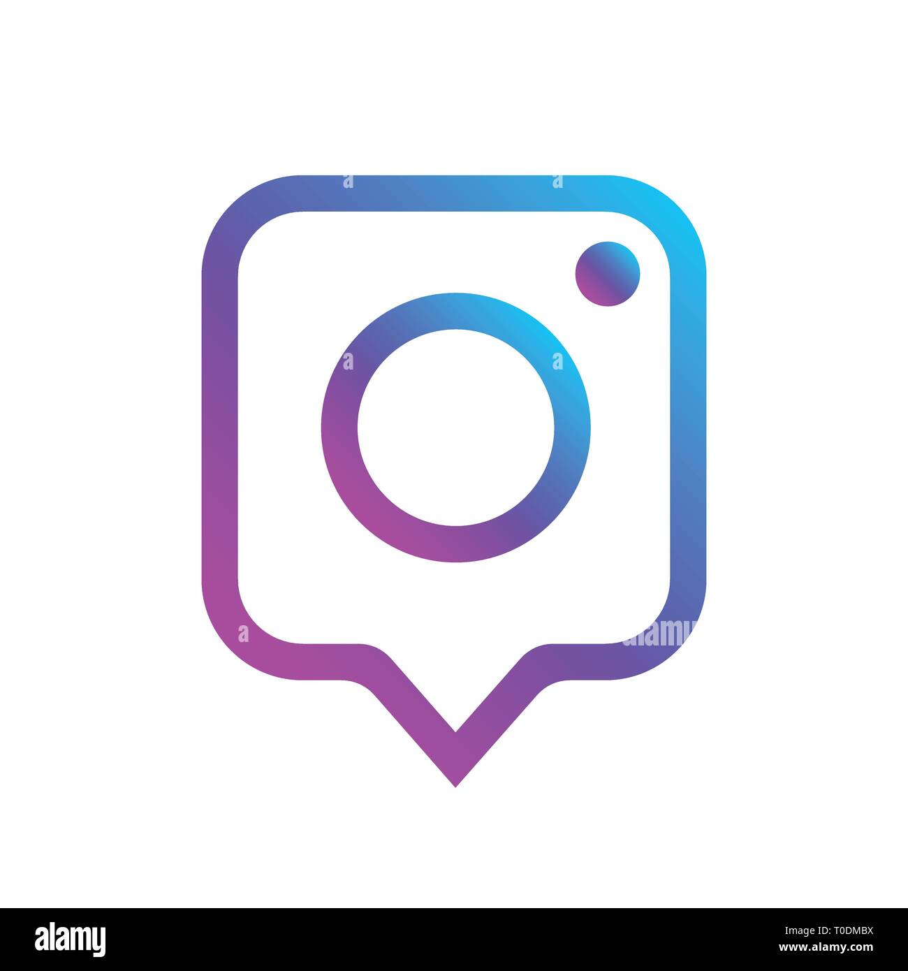 Foto icona della fotocamera come social media Notifica nella finestra di messaggio con il gradiente dello sfondo. Social media icona Foto. Elemento di rete sociale, web ui Illustrazione Vettoriale