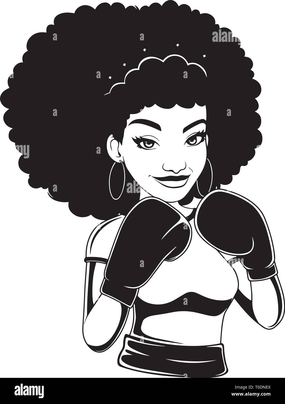 Donna Afro SVG Nubian bella elegante lady compongono melanina modello americano africano di etnia Illustrazione Vettoriale