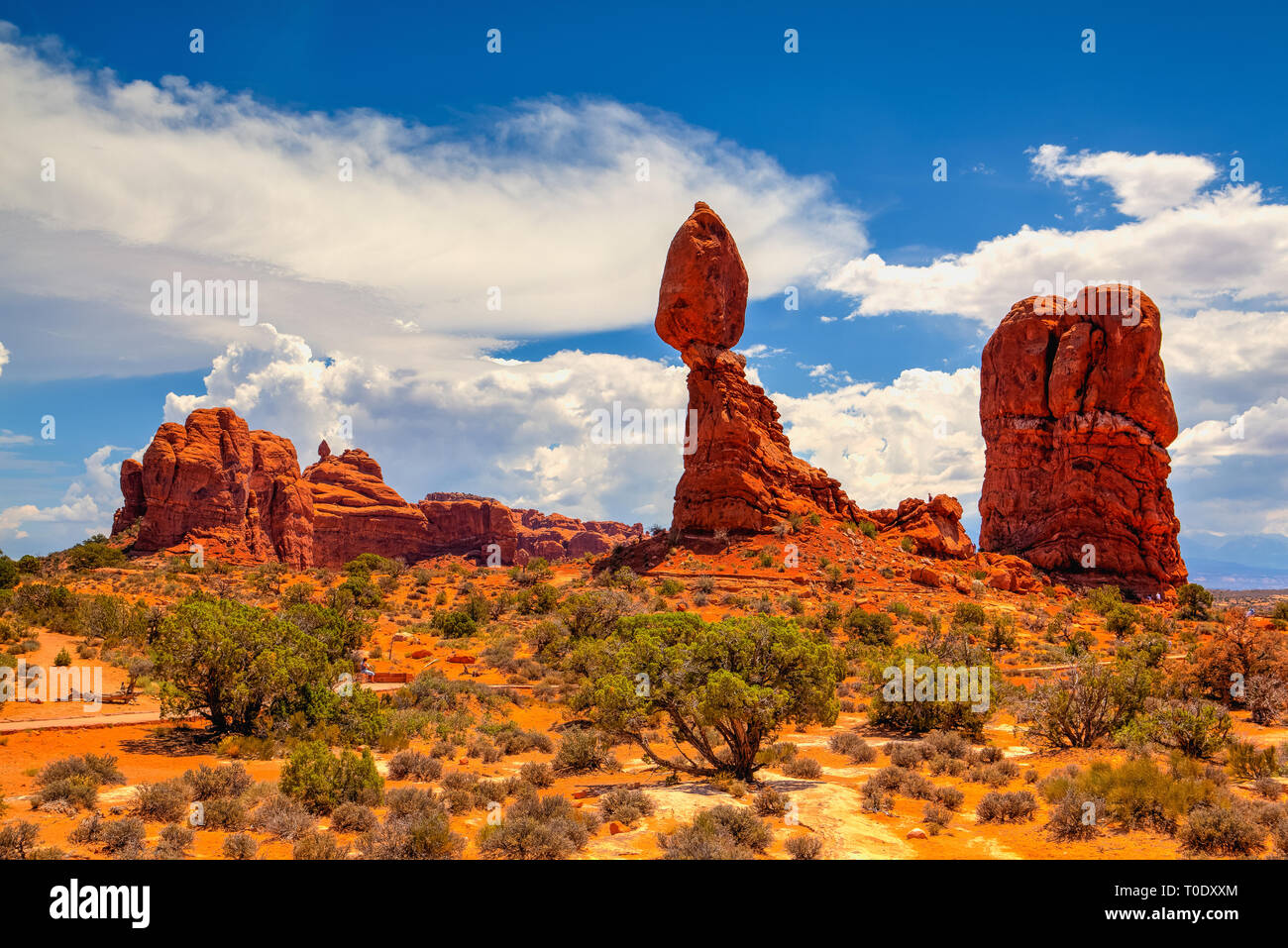 Parco Nazionale di Arches, Moab,Utah,STATI UNITI D'AMERICA. Delimitata dal Fiume Colorado nel sud-est, è noto come il sito di più di 2.000 pietra arenaria naturale ar Foto Stock