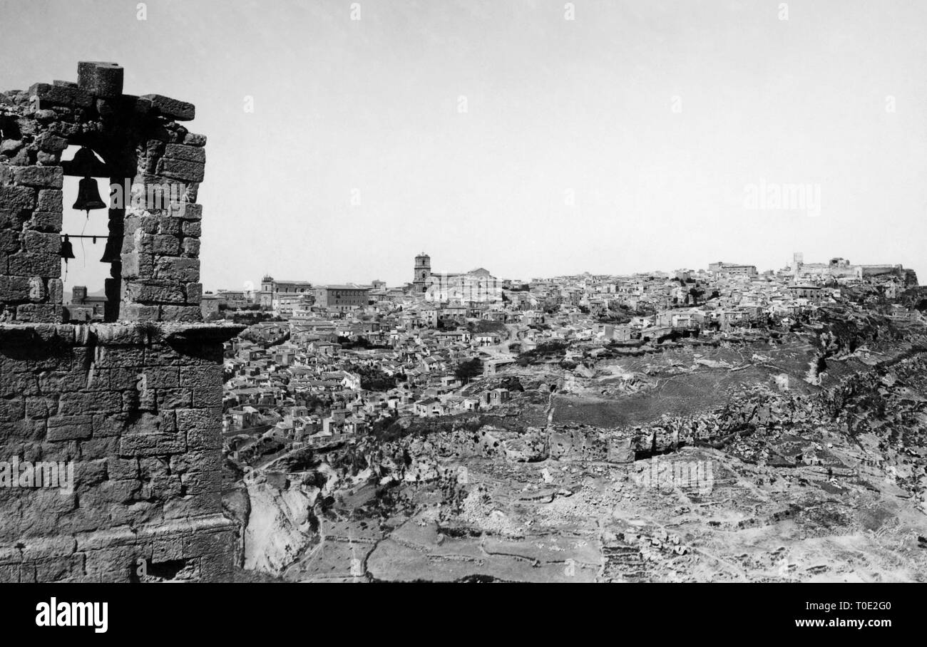 Panorama, Enna, siciily, Italia 1920 1930 Foto Stock