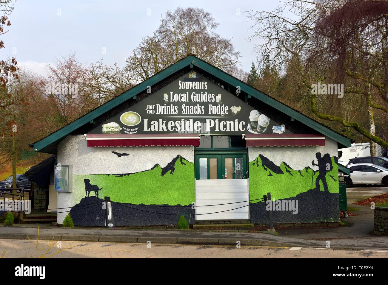 Lake side Picnic caffetteria cafe,Ambleside,Lake District,Cumbria,l'Inghilterra,UK Foto Stock