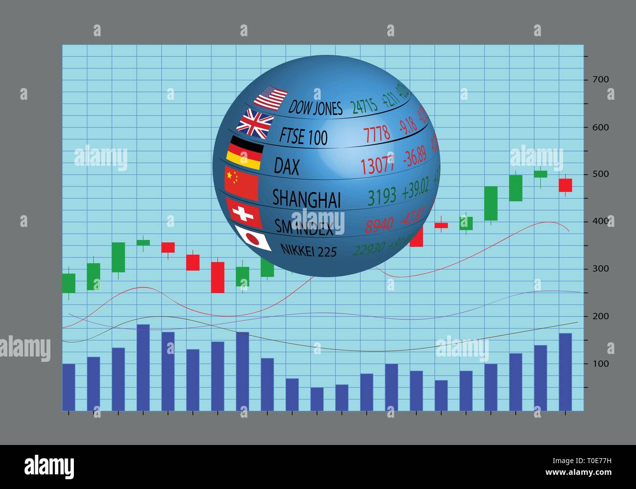 Borse mondiali Illustrazione Vettoriale