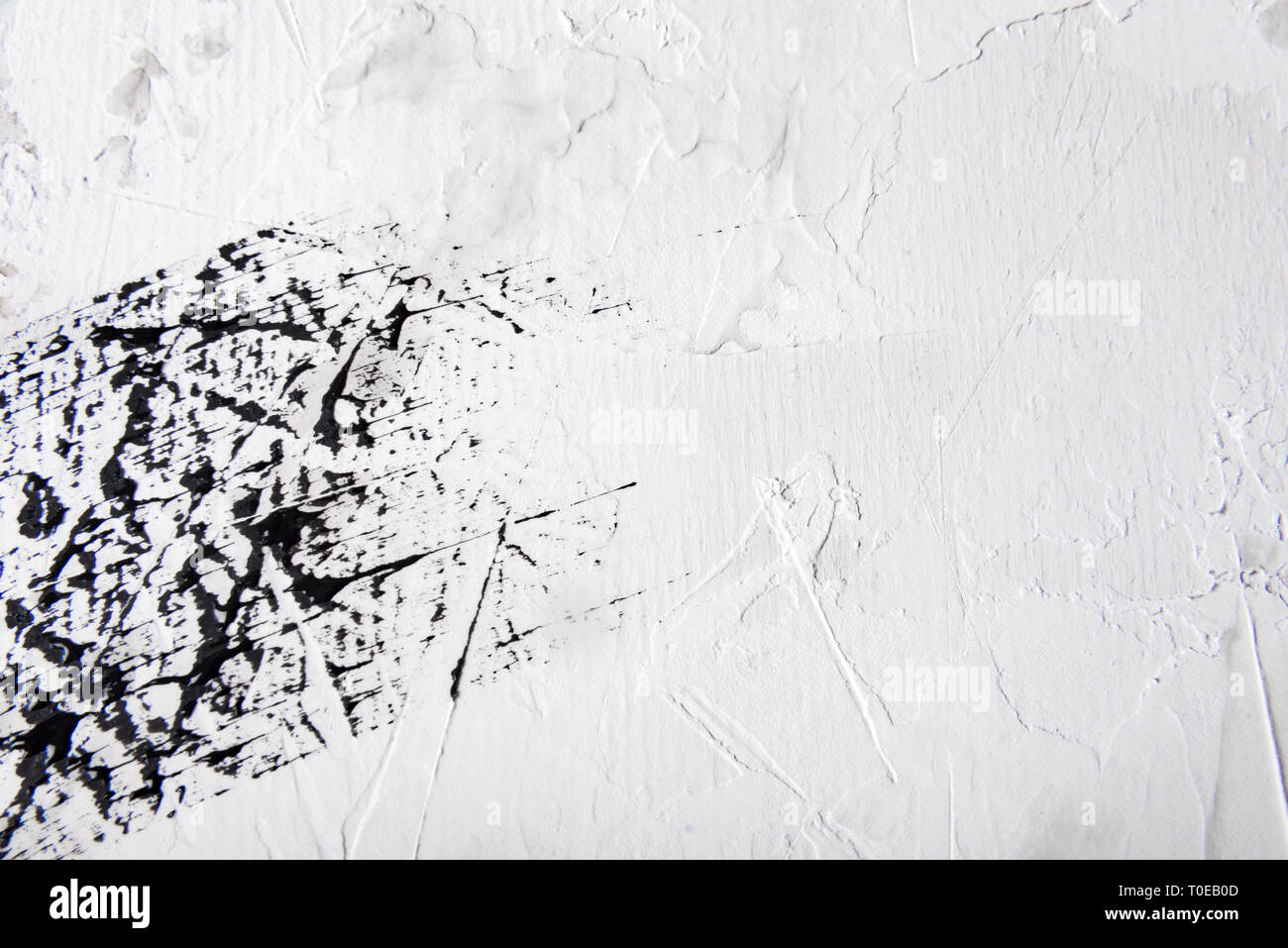 Astratta Disegnata A Mano Pennellata Di Vernice Arte Sfondo Dipinto Su Tela In Bianco E Nero Texture Di Emergenza Foto Stock Alamy