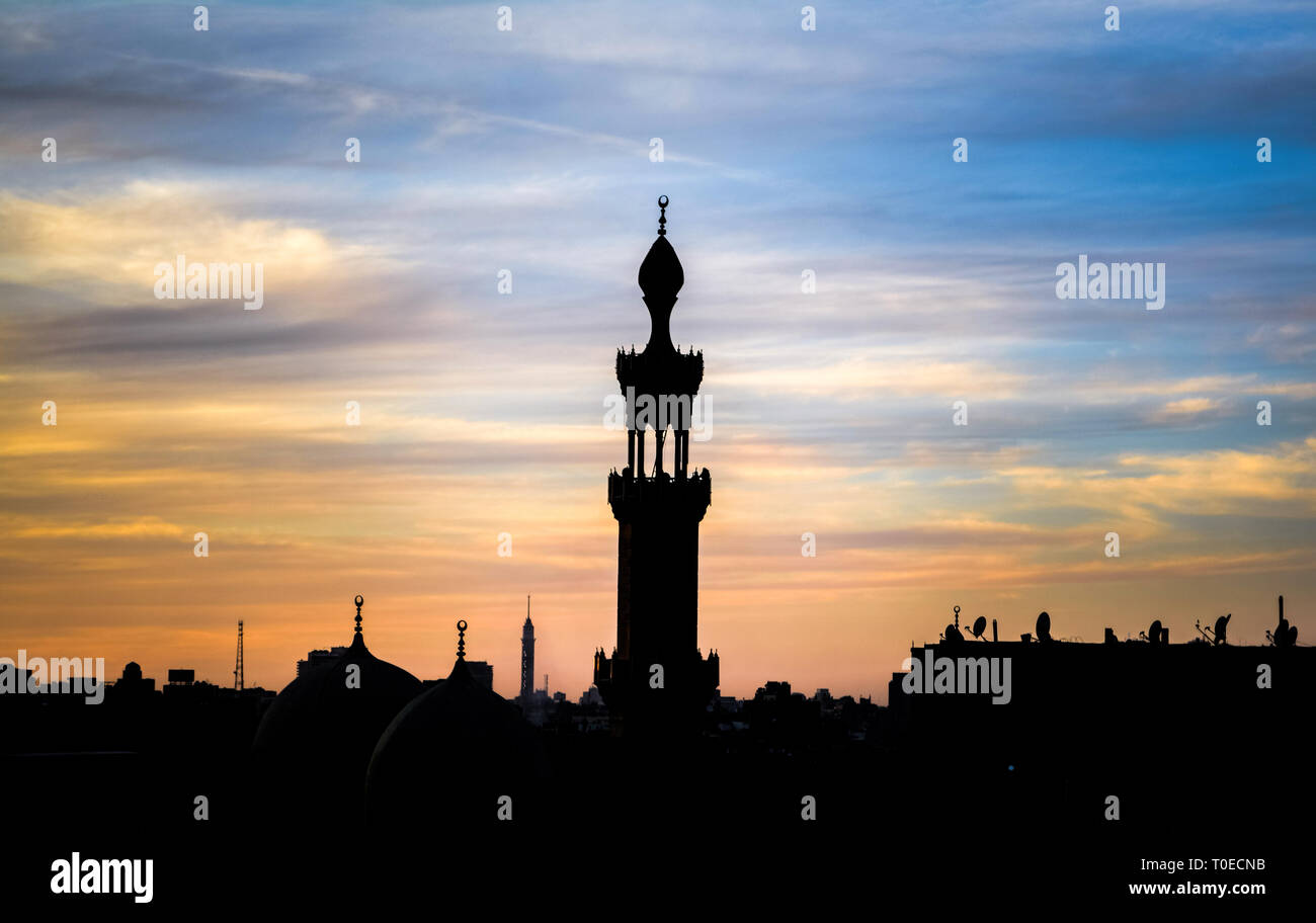 Tramonto al Cairo Foto Stock
