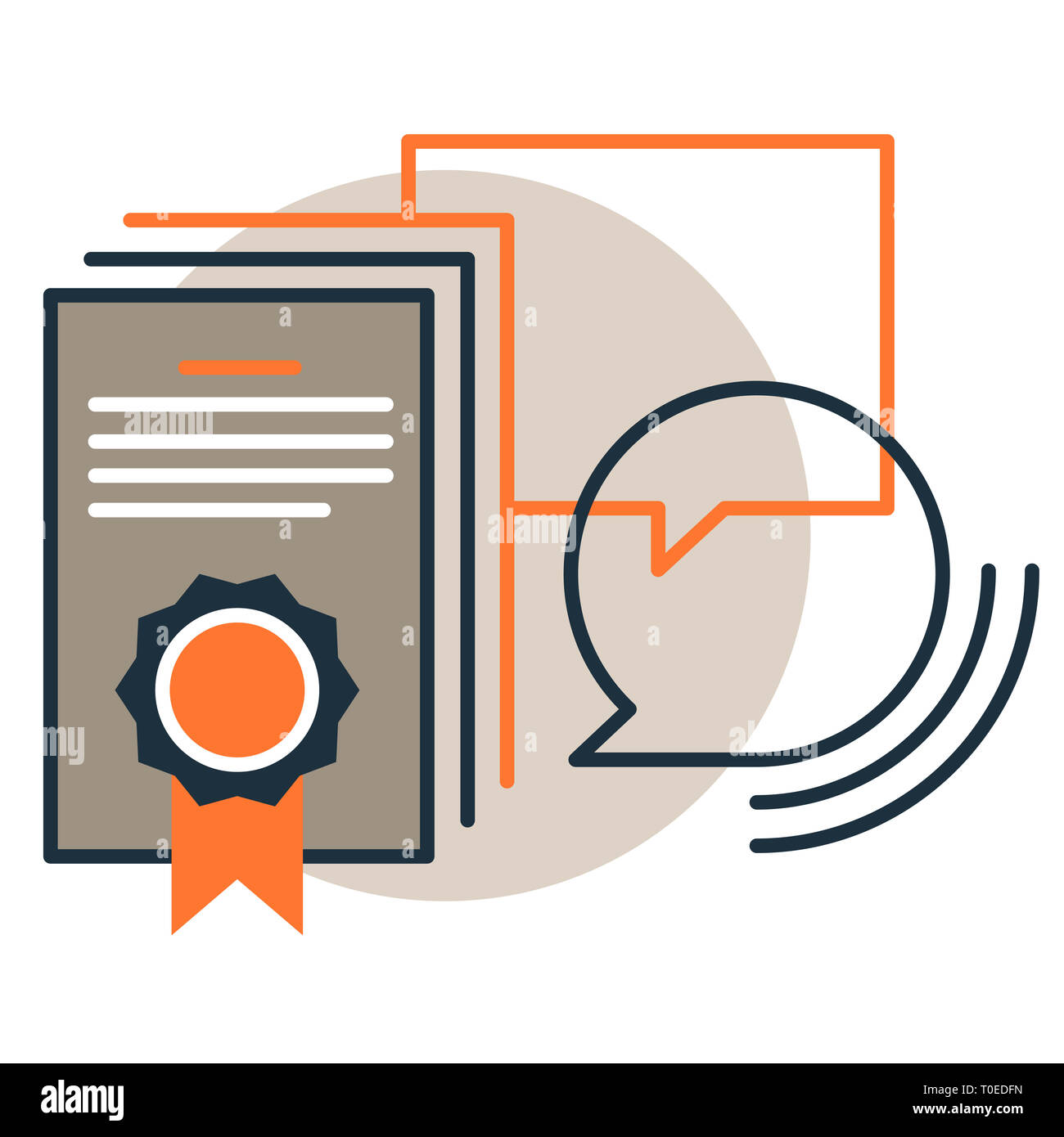 Icona della scelta migliore, best review rating award. Linea sottile stile di design Foto Stock