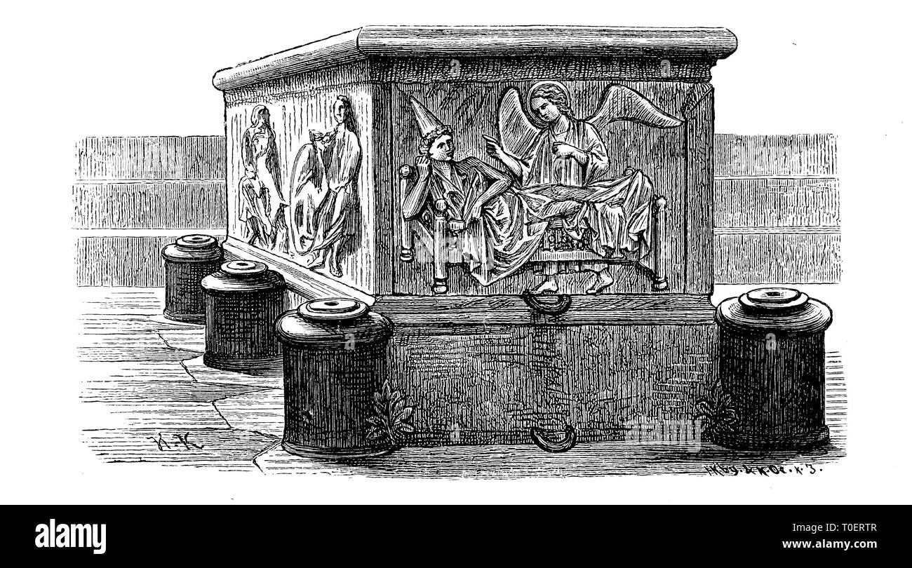 Sarcofago del tedesco di Papa Clemente II, nella Cattedrale di Bamberga, Baviera, Germania / Sarkophag des deutschen Papst Clemens II., im Dom zu Bamberg, Bayern, Deutschland Foto Stock