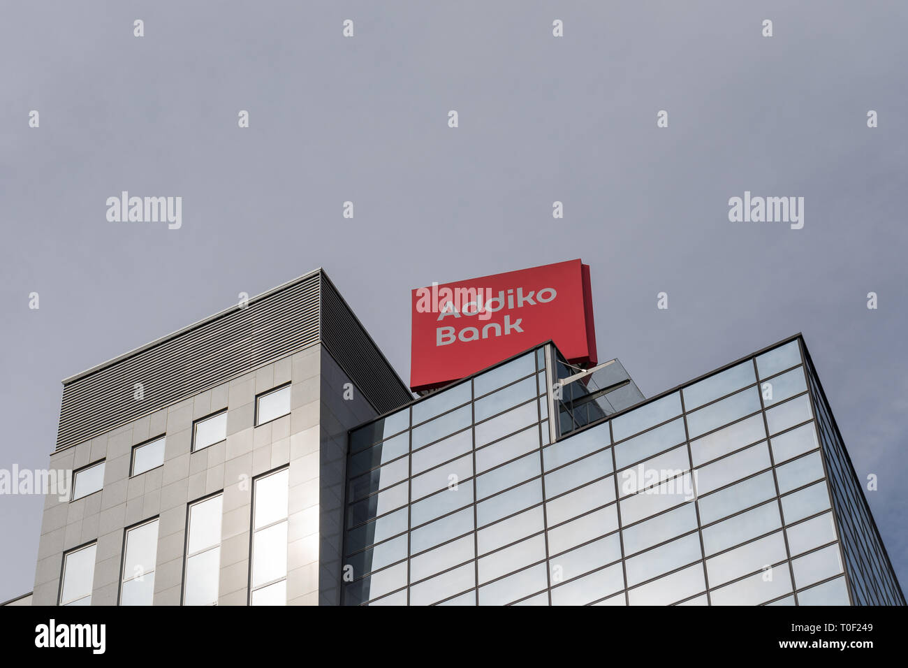 La sede centrale di Addiko austriaca Bank (ex Hypo Alpe Adria Bank) a Ljubljana, Slovenia Foto Stock