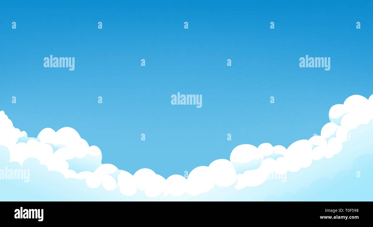 Il cielo blu con nuvole bianche chiara giornata di sole Illustrazione Vettoriale