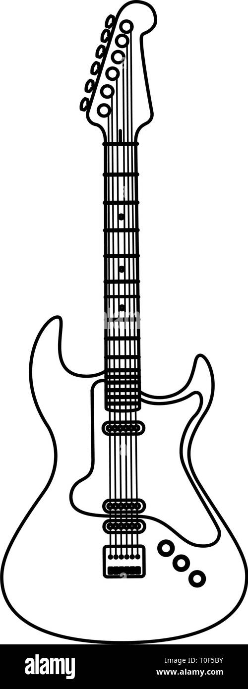 chitarra elettrica strumento musicale icona vettoriale illustrazione disegno  Immagine e Vettoriale - Alamy
