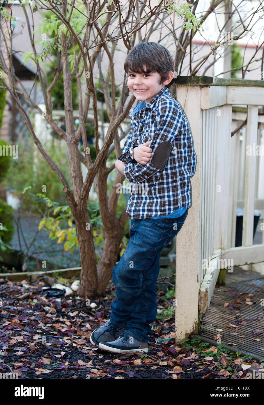 Lewis McGowan (7) da Hamilton stelle in John Lewis Natale annuncio. Visto qui a casa. Lenny Warren / Warren Media 07860 01355 830050 229700 Foto Stock