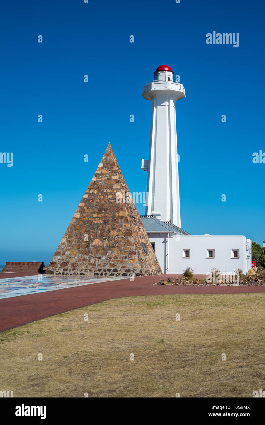 La piramide e faro del Donkin riserva in Port Elizabeth, Sud Africa Foto Stock