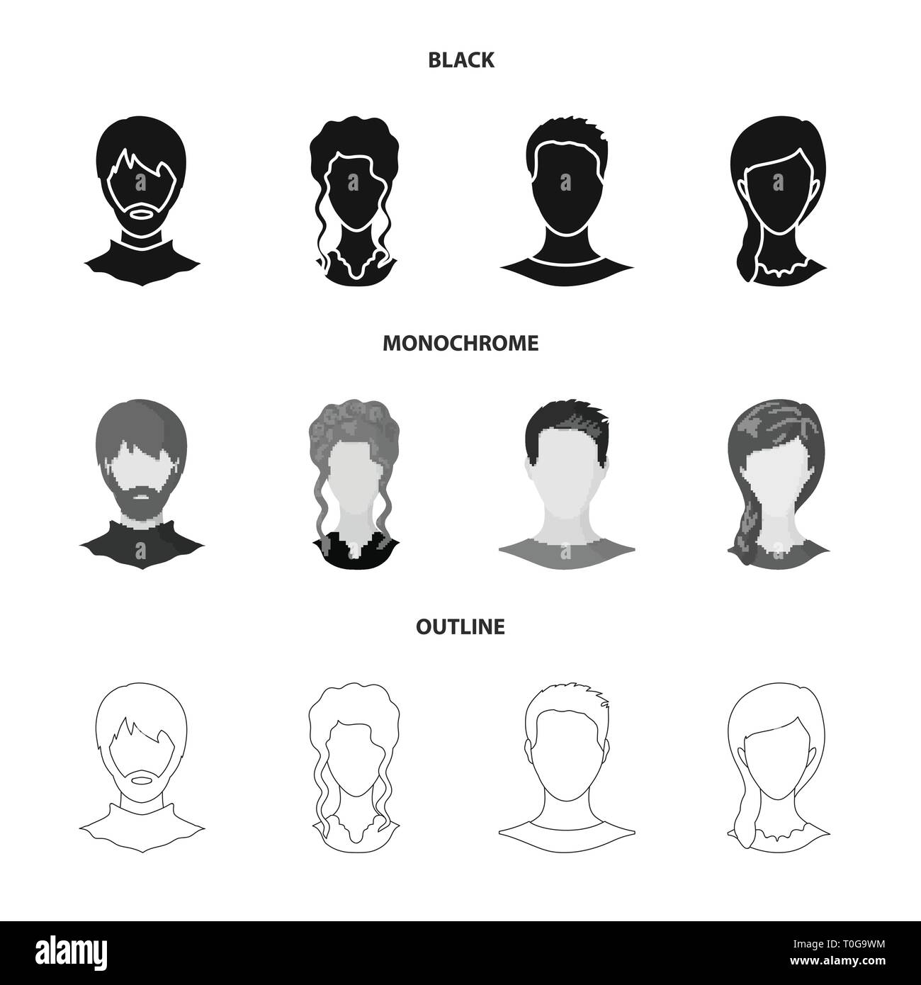 Vettore di progettazione professionale e foto icona. Set di professionale e stock di profilo illustrazione vettoriale. Illustrazione Vettoriale