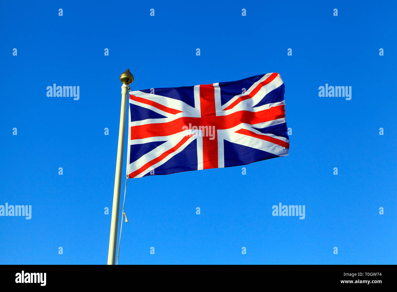 Union Jack, bandiera del Regno Unito, bandiere nazionali, GB Gran Bretagna, Regno Unito Foto Stock