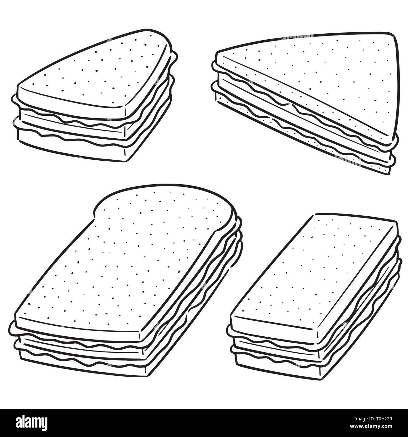 Set di vettore di sandwich Illustrazione Vettoriale